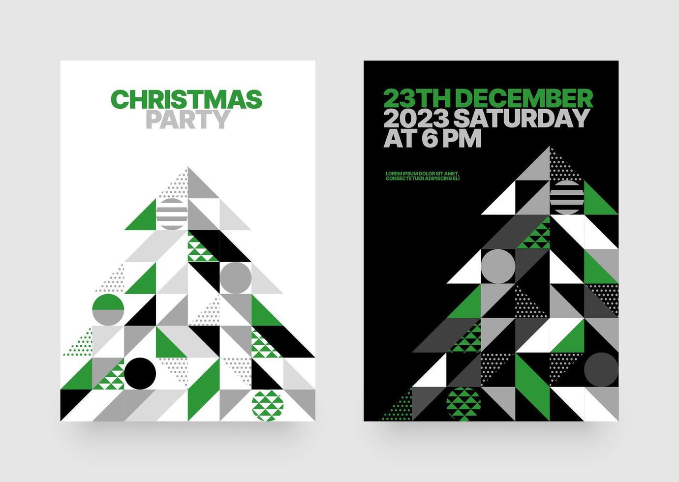 illustration with Christmas tree made of geometric shapes for flyer, greeting card, poster, banner or social media. Happy New Year and Merry Christmas. Christmas tree made of geometric shapes. vector