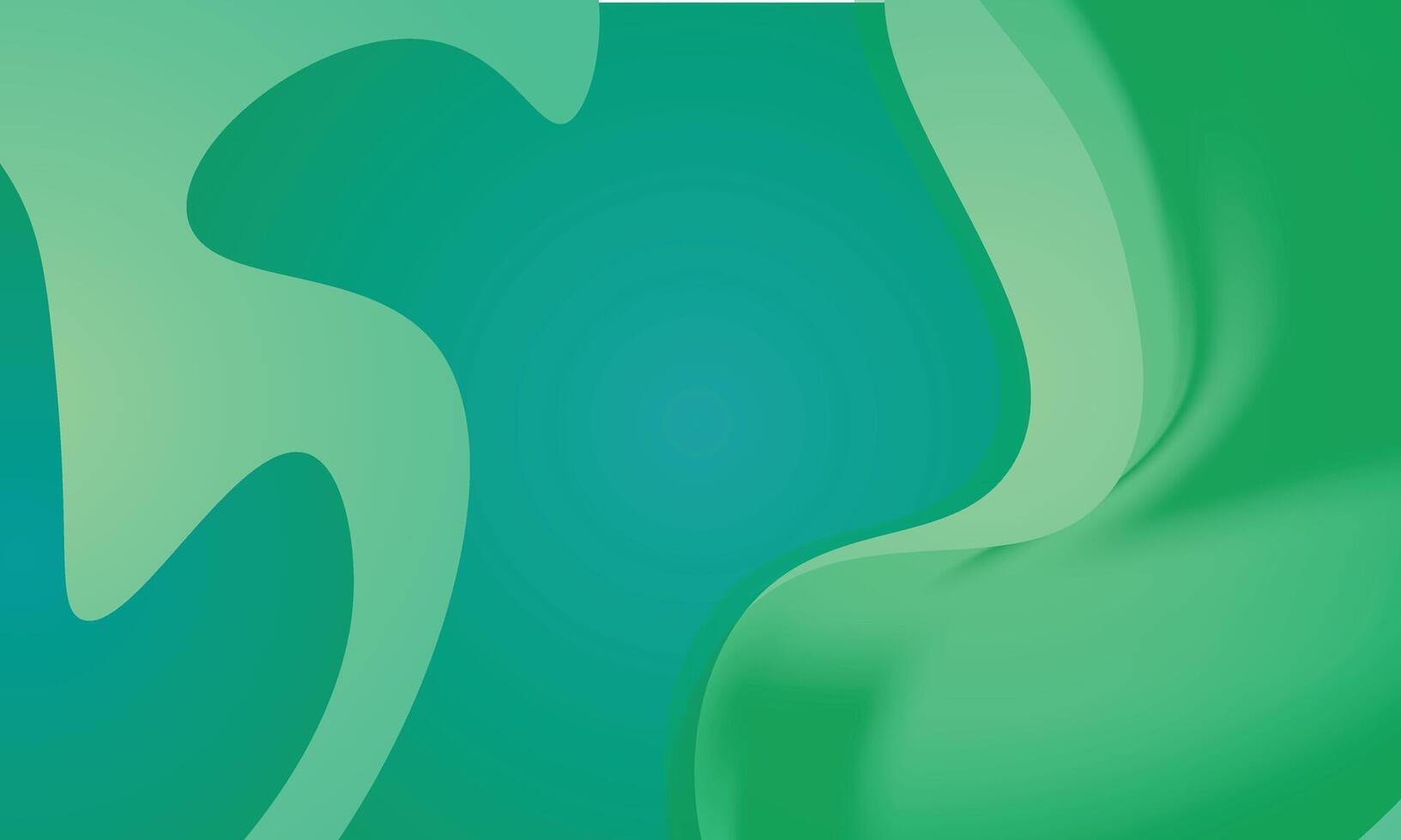 Gradient Green Background with Delicate Striped Waves vector