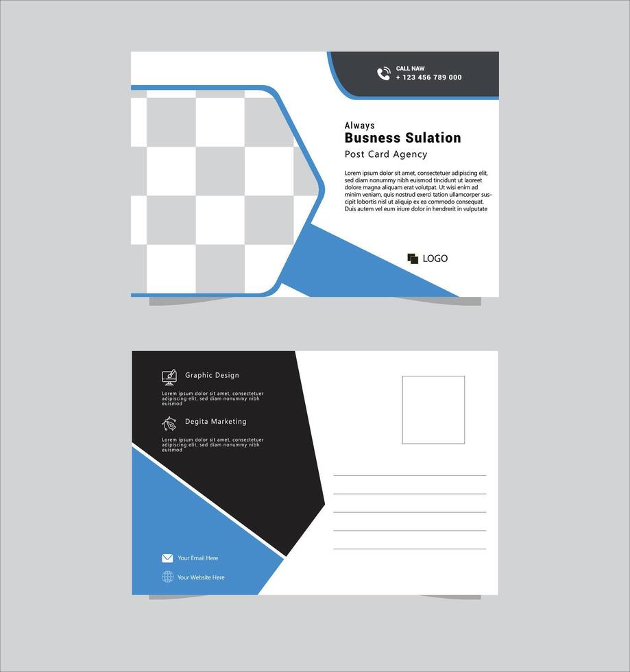 Creative corporate business Modern postcard design template vector