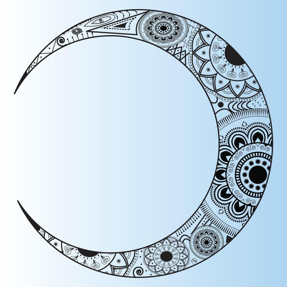illustration of a mandala moon vector