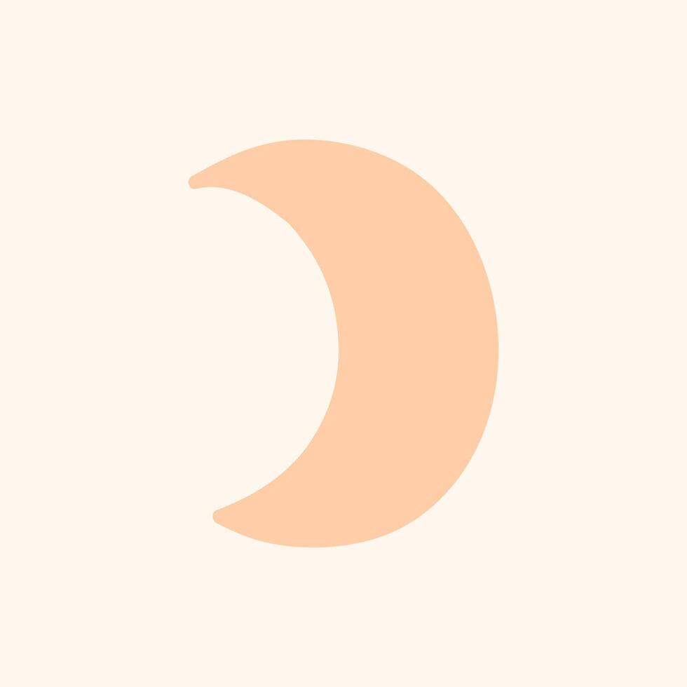 Cute moon isolated on a white background. hand-drawn illustration in flat style. Perfect for decorations, logo, various designs. vector