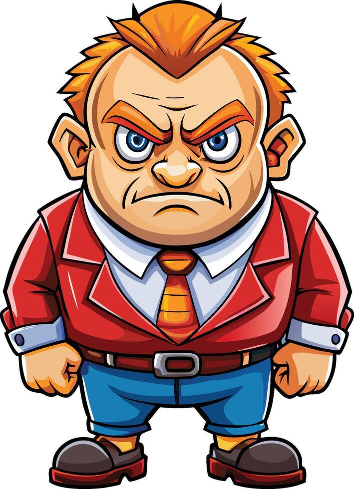 angry boss full body white background vector