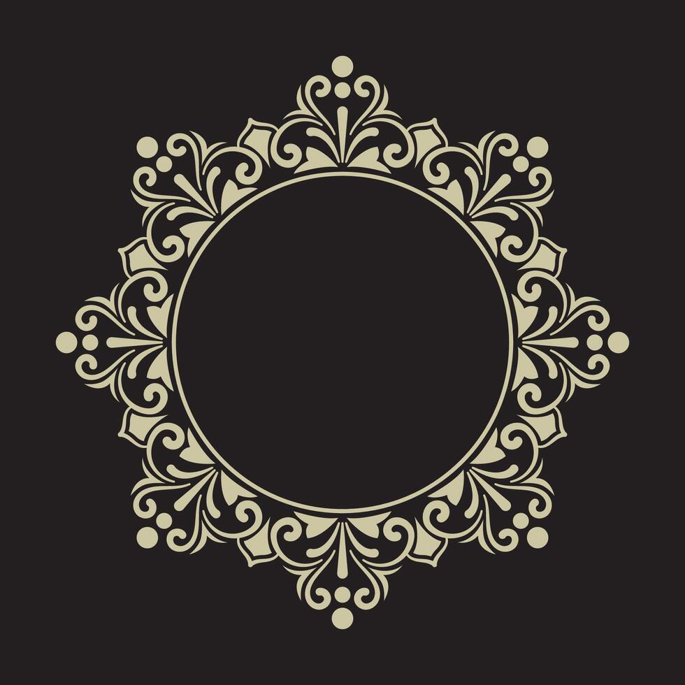 Ornamental round frame design, for logo and text vector