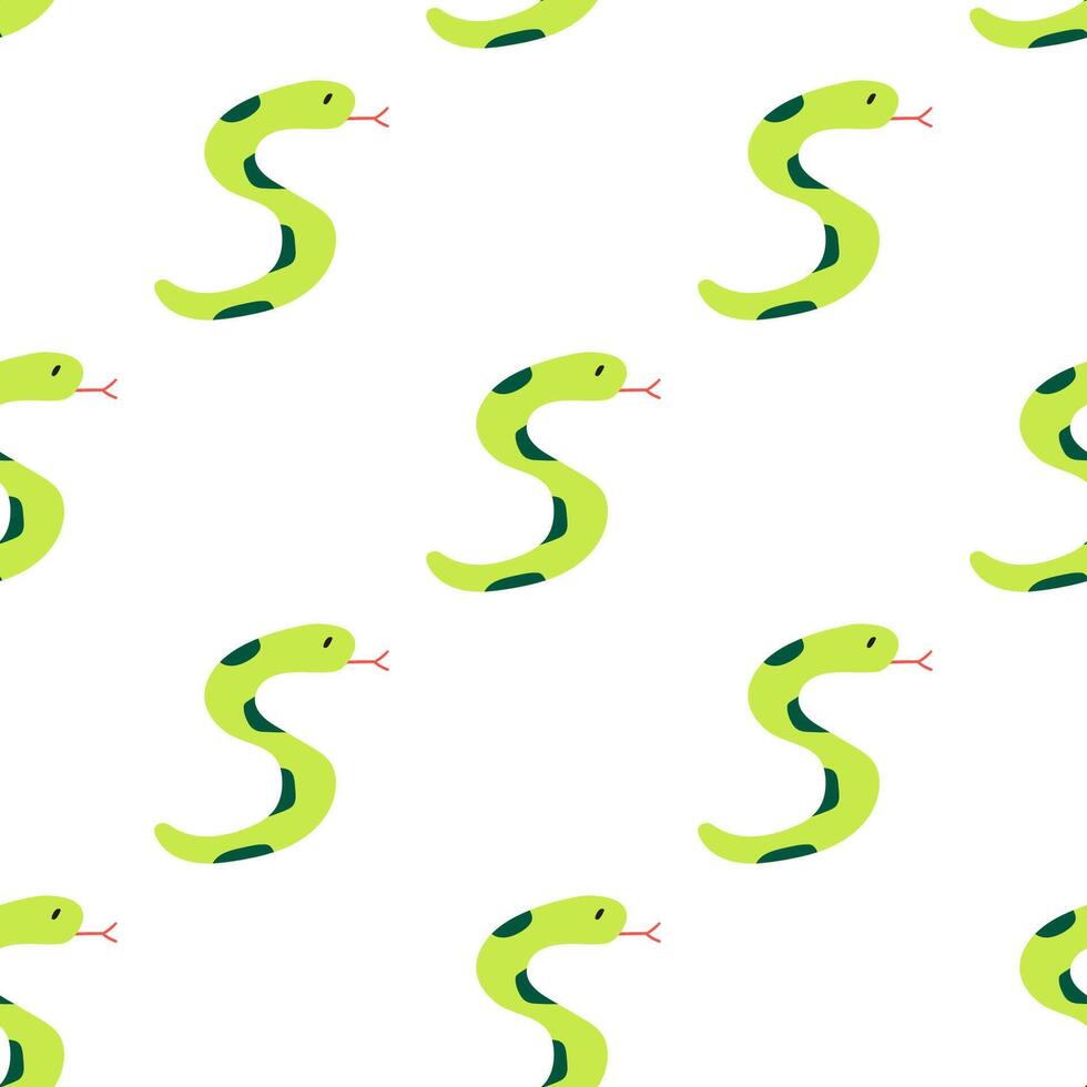 Seamless pattern. Snakes. Hand drawn illustration on white background. vector