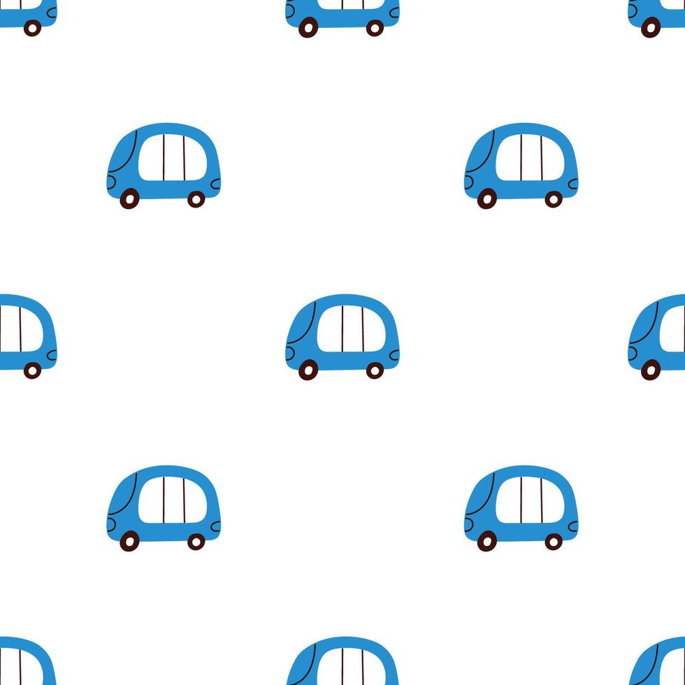 Seamless pattern. Little busses. Kids design. illustration on white background. vector