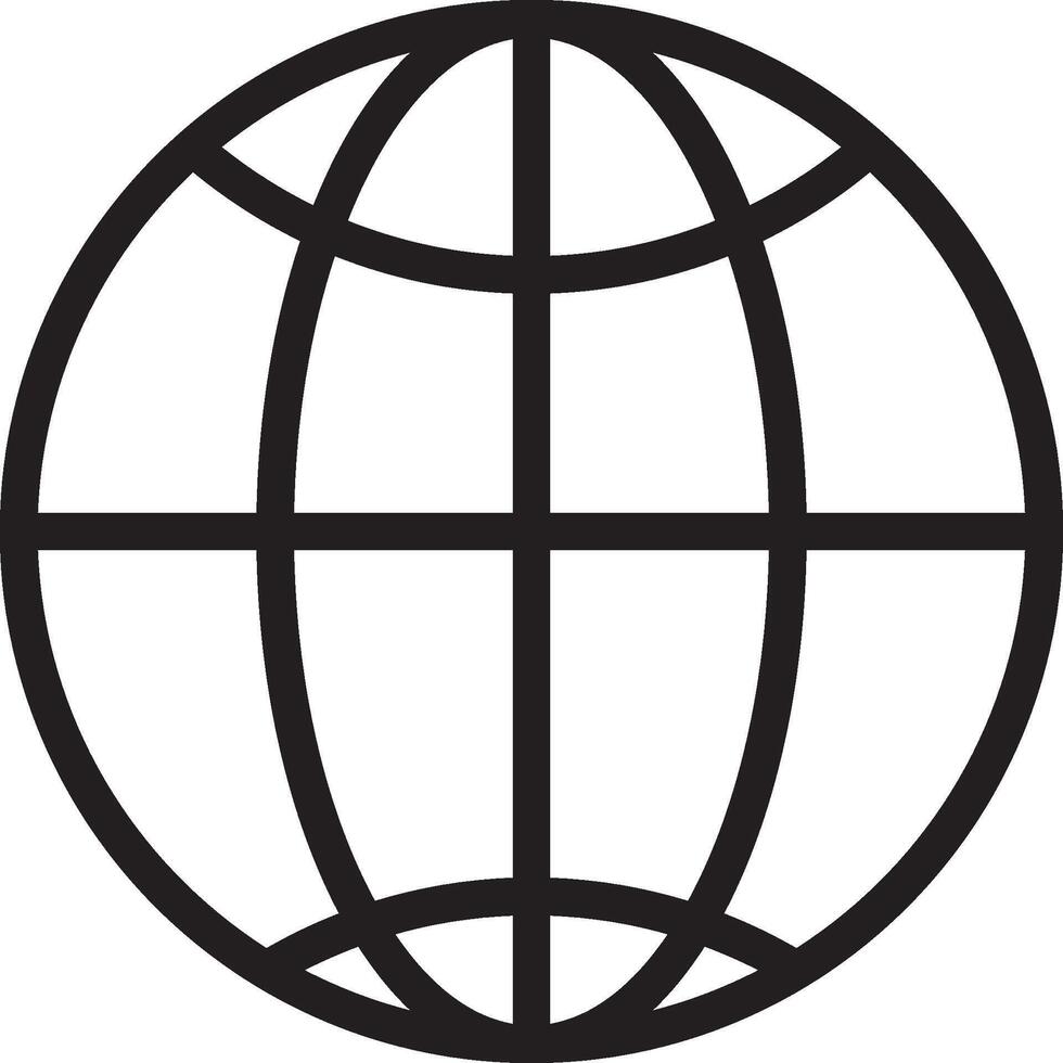 Website Globe Line Stroke Icon vector