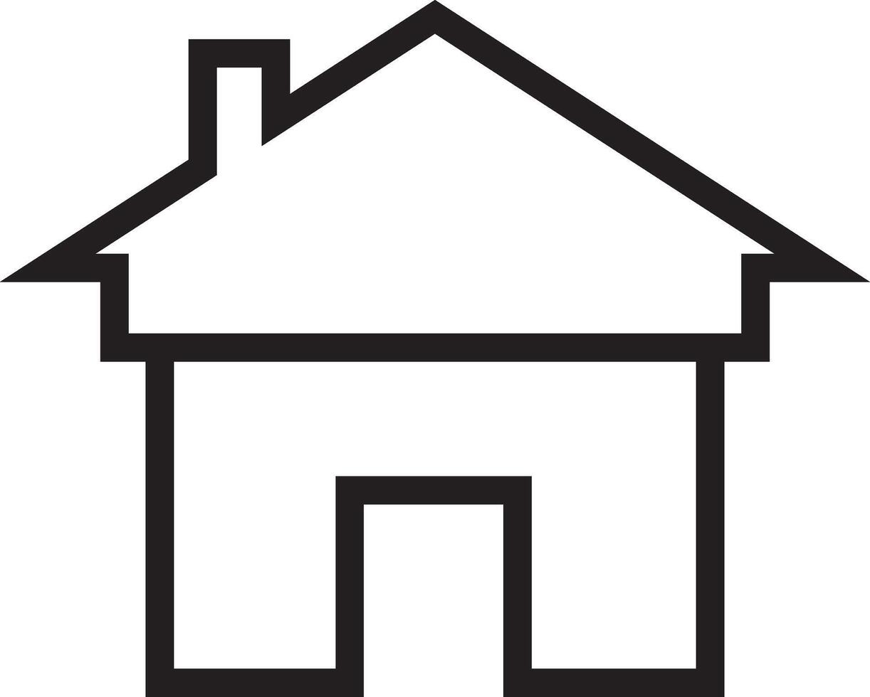Home Residence Line Stroke Icon vector