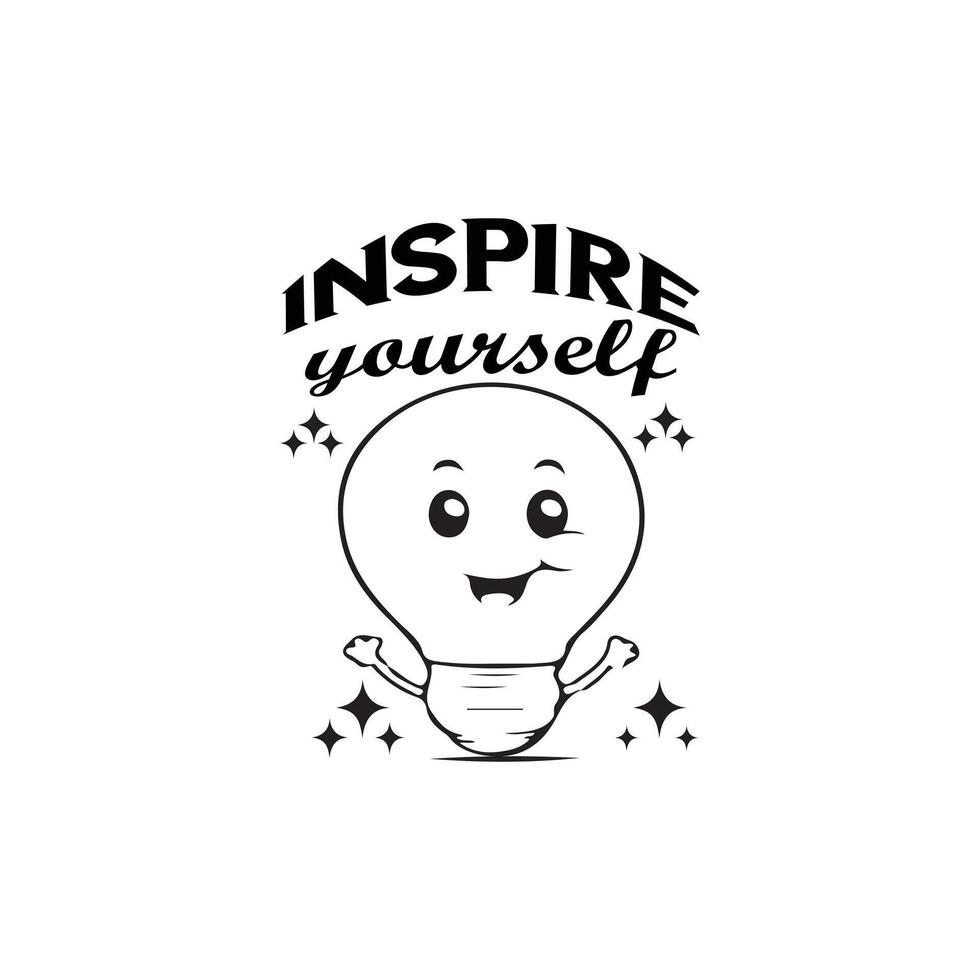 Inspire your self unique cartoon t shirt design vector