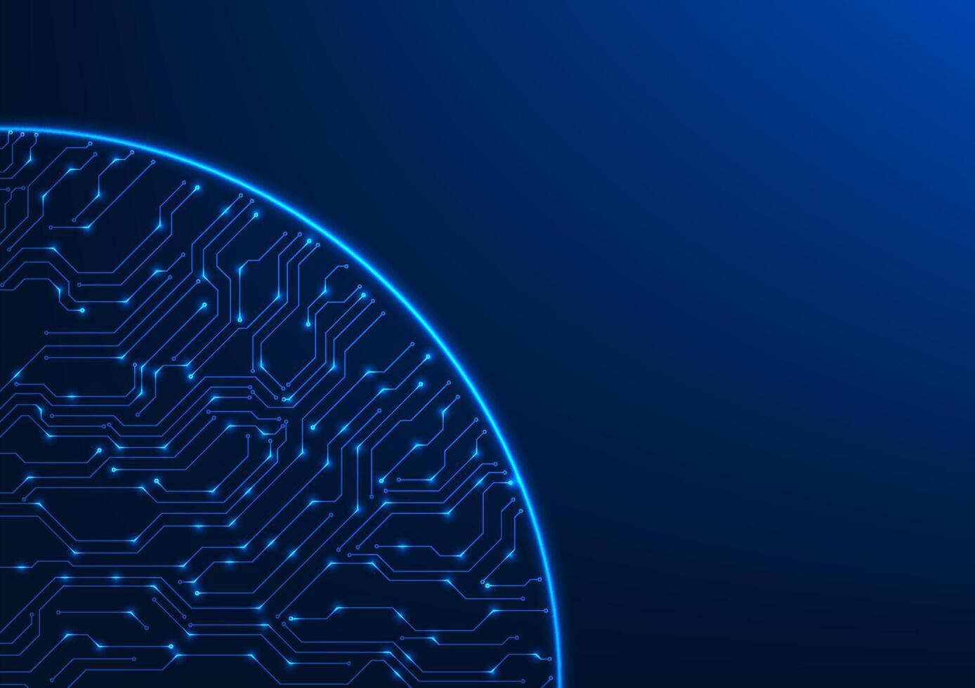 Technology background with circuit lines inside a circle, conveying the connection and functioning of technology systems. Suitable for presenting electronics and circuit design. vector