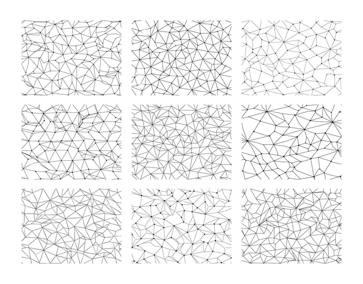 Triangle Tech Pattern Connecting Lines Black Outlines Format vector