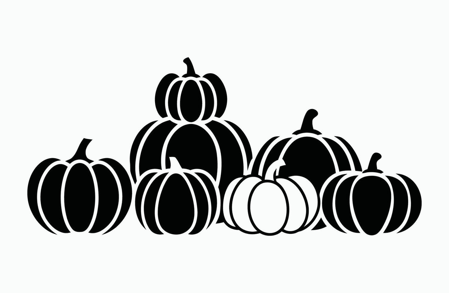 Unique Pumpkin Silhouettes Elegant EPS Artwork Illustration vector