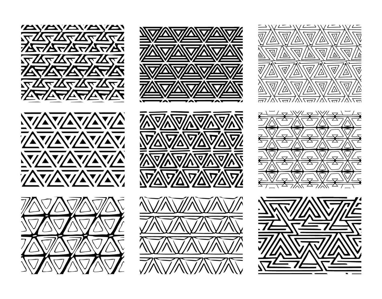 Retro Bold Black Triangle Pattern EPS Format vector