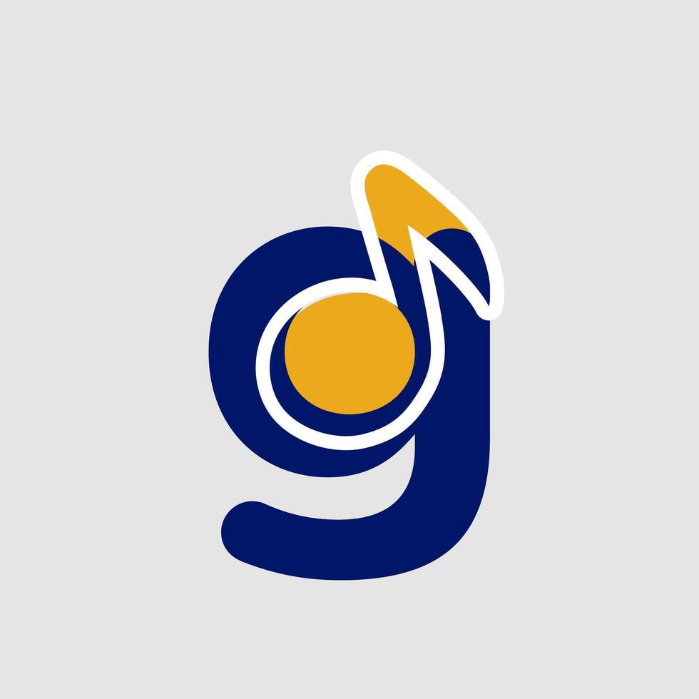 music note logo template letter g vector