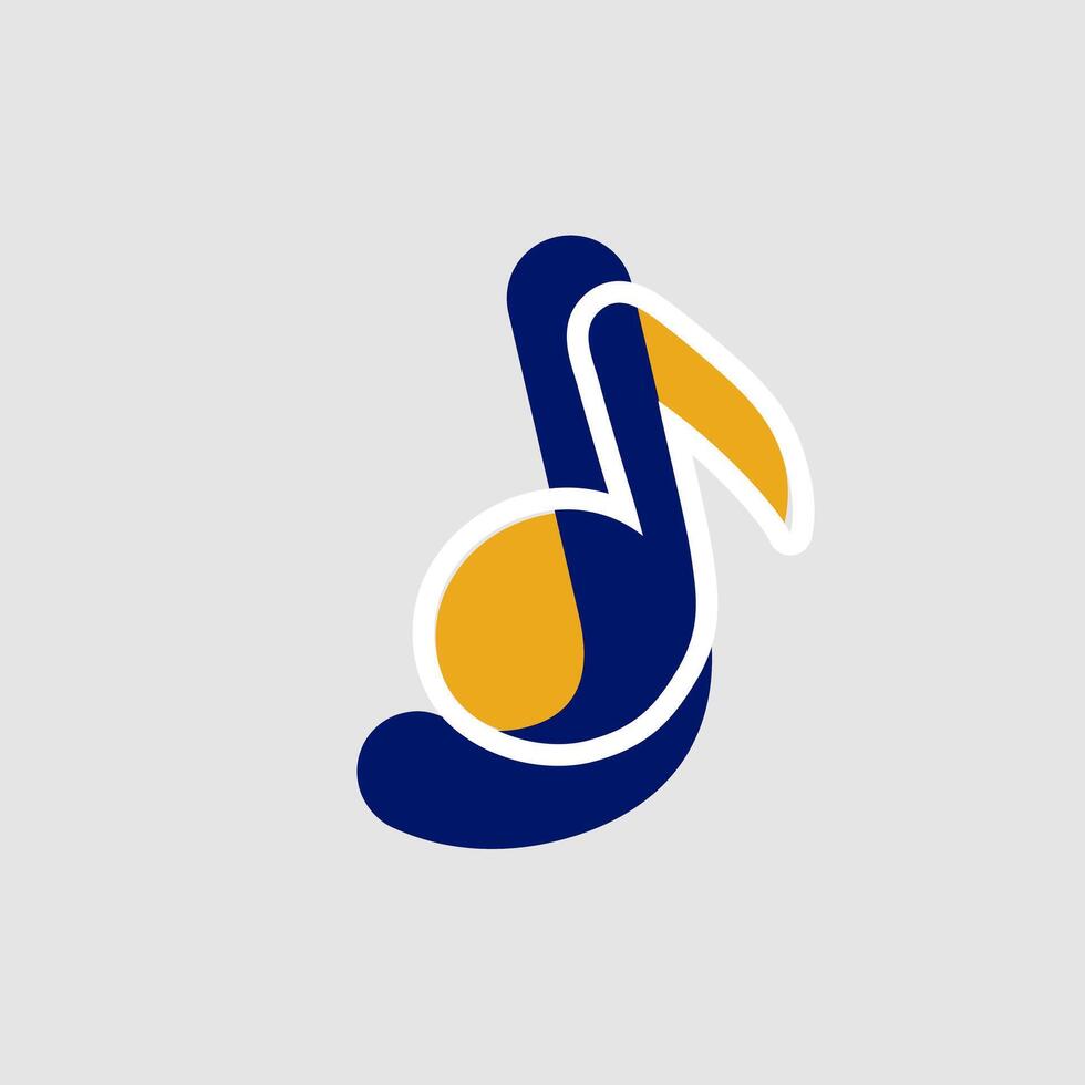 music note logo template letter j vector