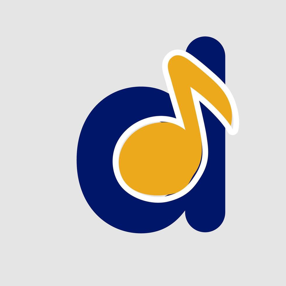 music note logo template letter d vector