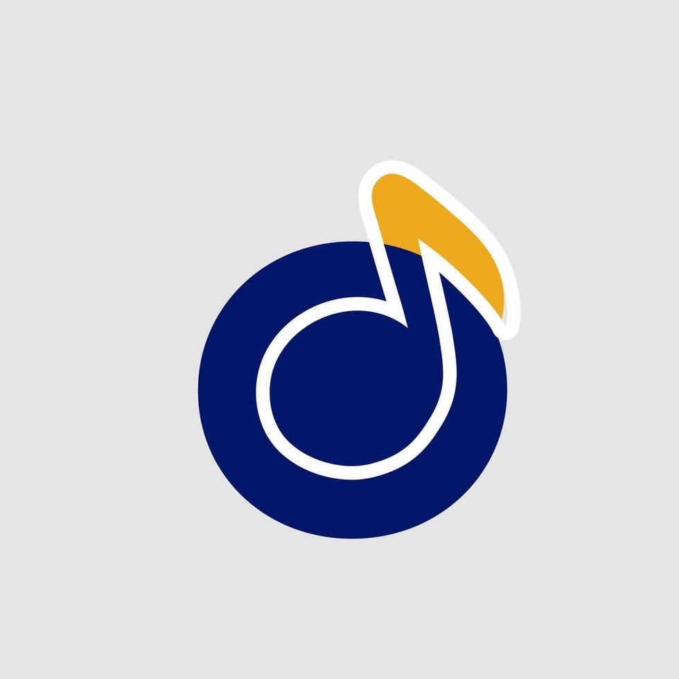 music note logo template letter o vector