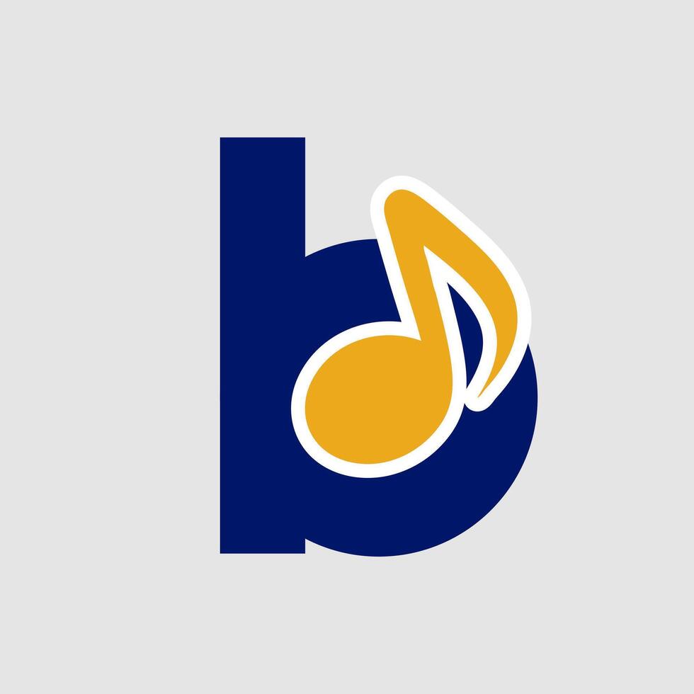 music note logo template letter b vector
