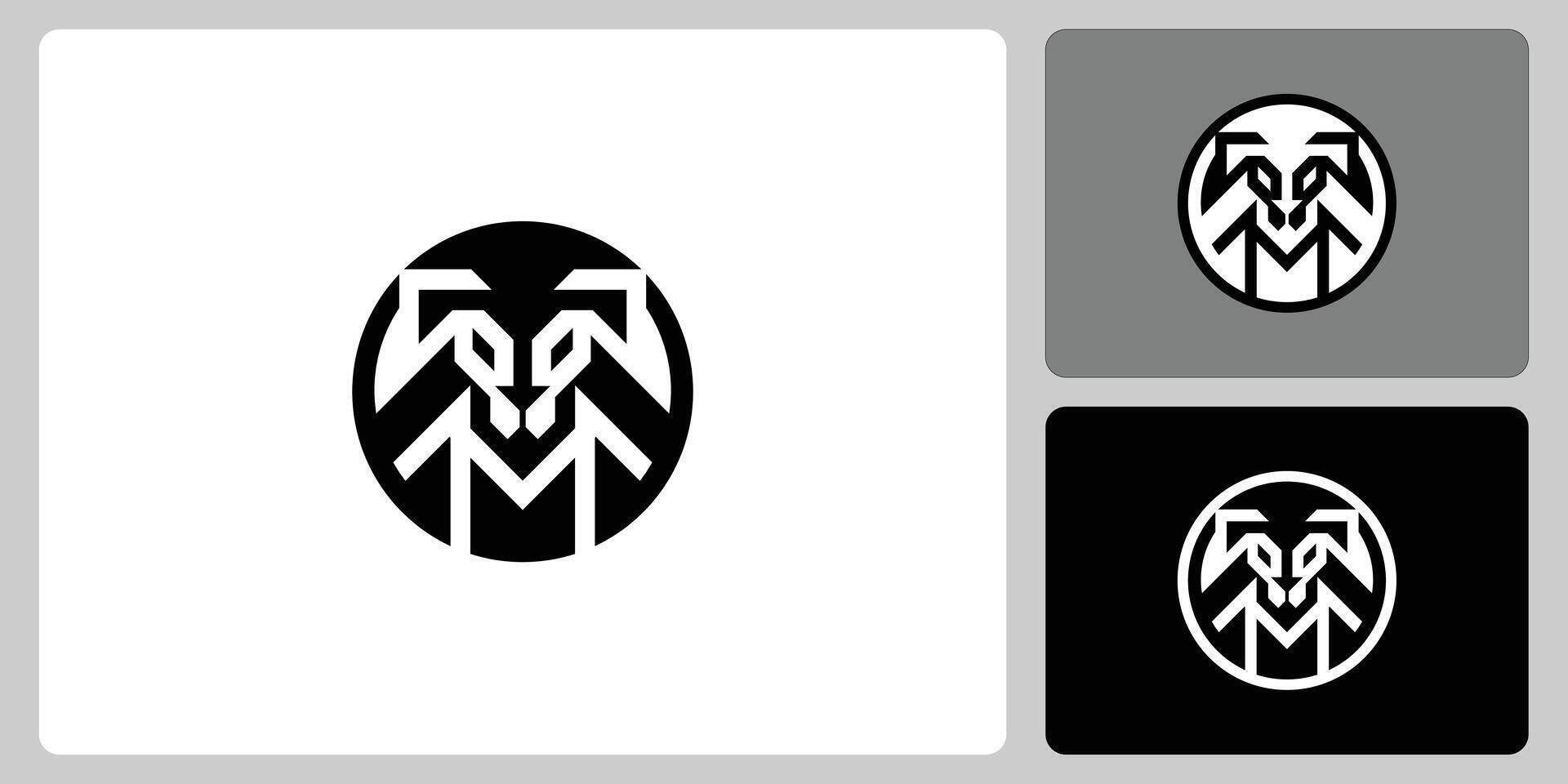 Elegant Geometric Lion Logo in Monochrome vector