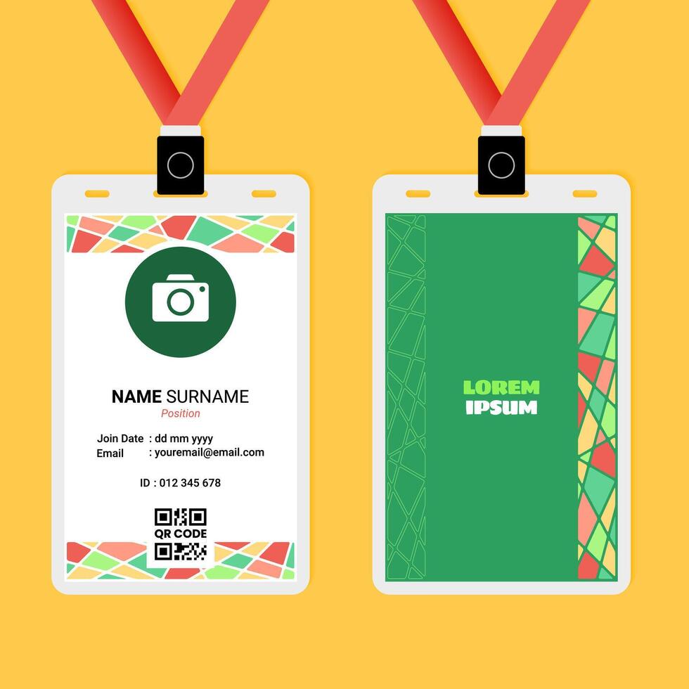 Abstract Geometric Rounded ID Card Design vector