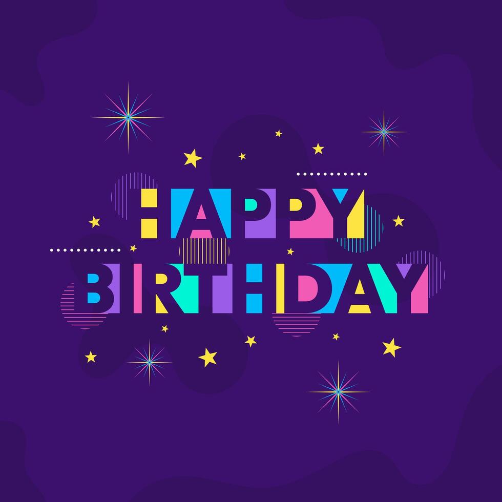 Happy Birthday Text Greeting Design vector