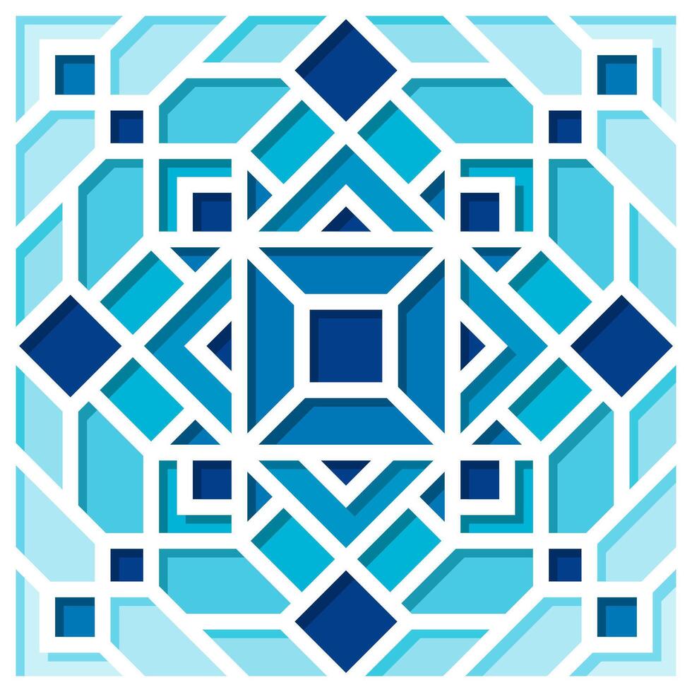 Oriental Geometric Snowflake Mandala Pattern with Shadow vector