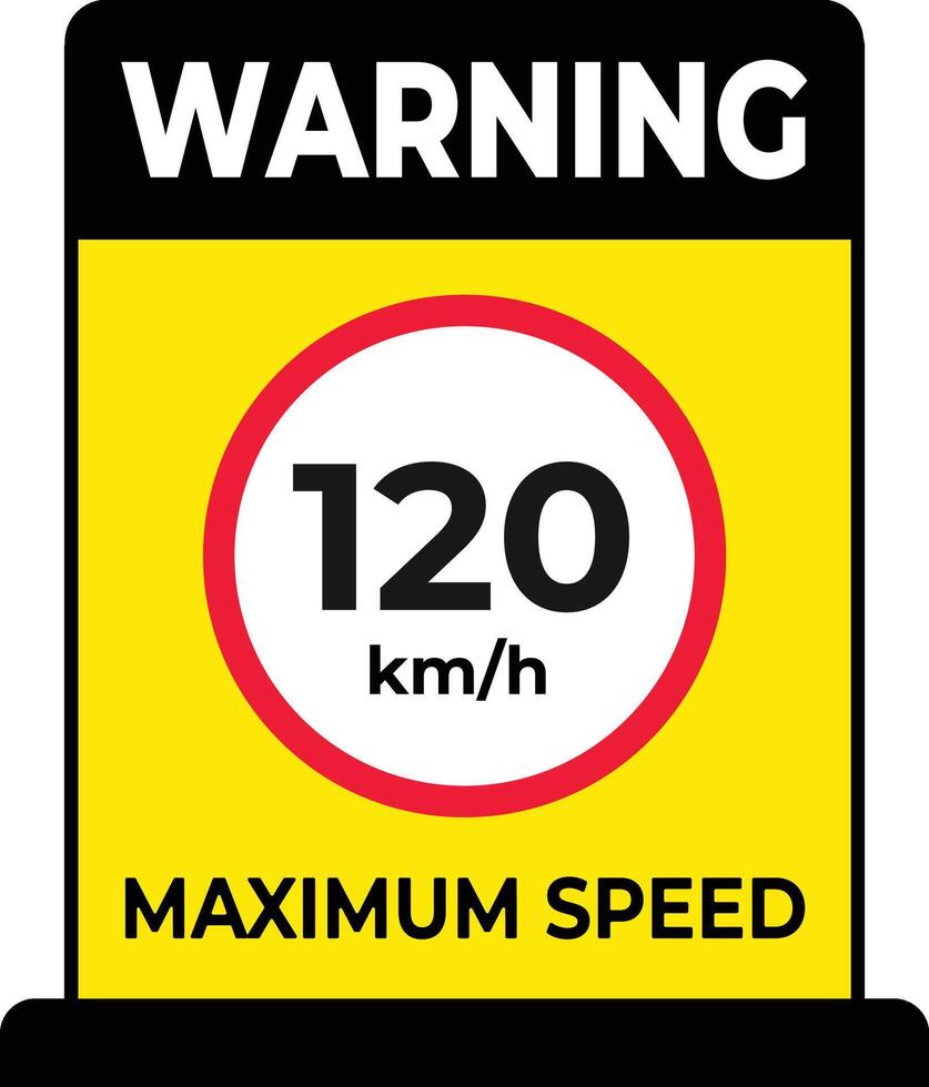 120 km per hour maximum speed limit traffic sign illustration vector