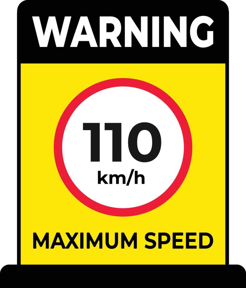 110 km per hour maximum speed limit traffic sign illustration vector