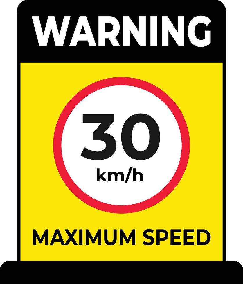 30 km per hour maximum speed limit traffic sign illustration vector