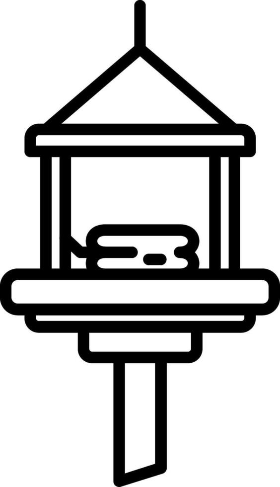 A bird feeder with a bird on it vector