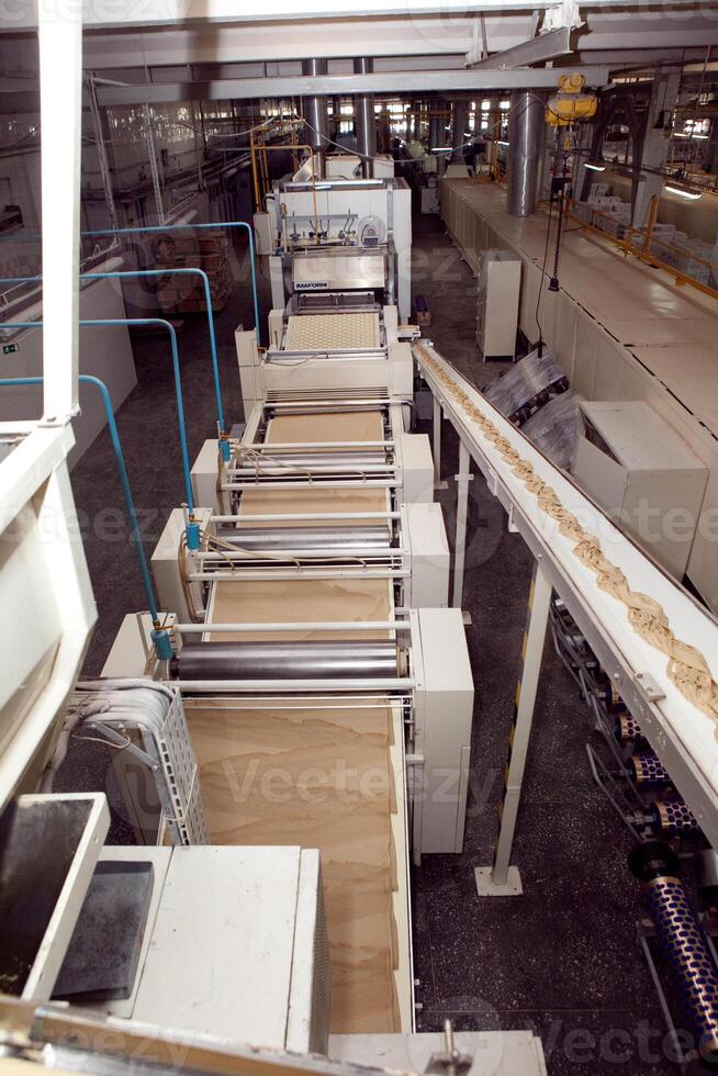 cookie making machine in the factory photo