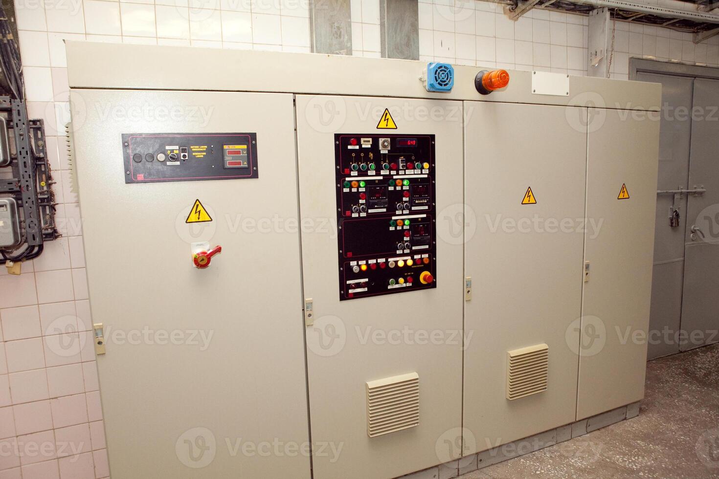 Electrical switchboard in one of the buildings.control panels for high-voltage equipment photo