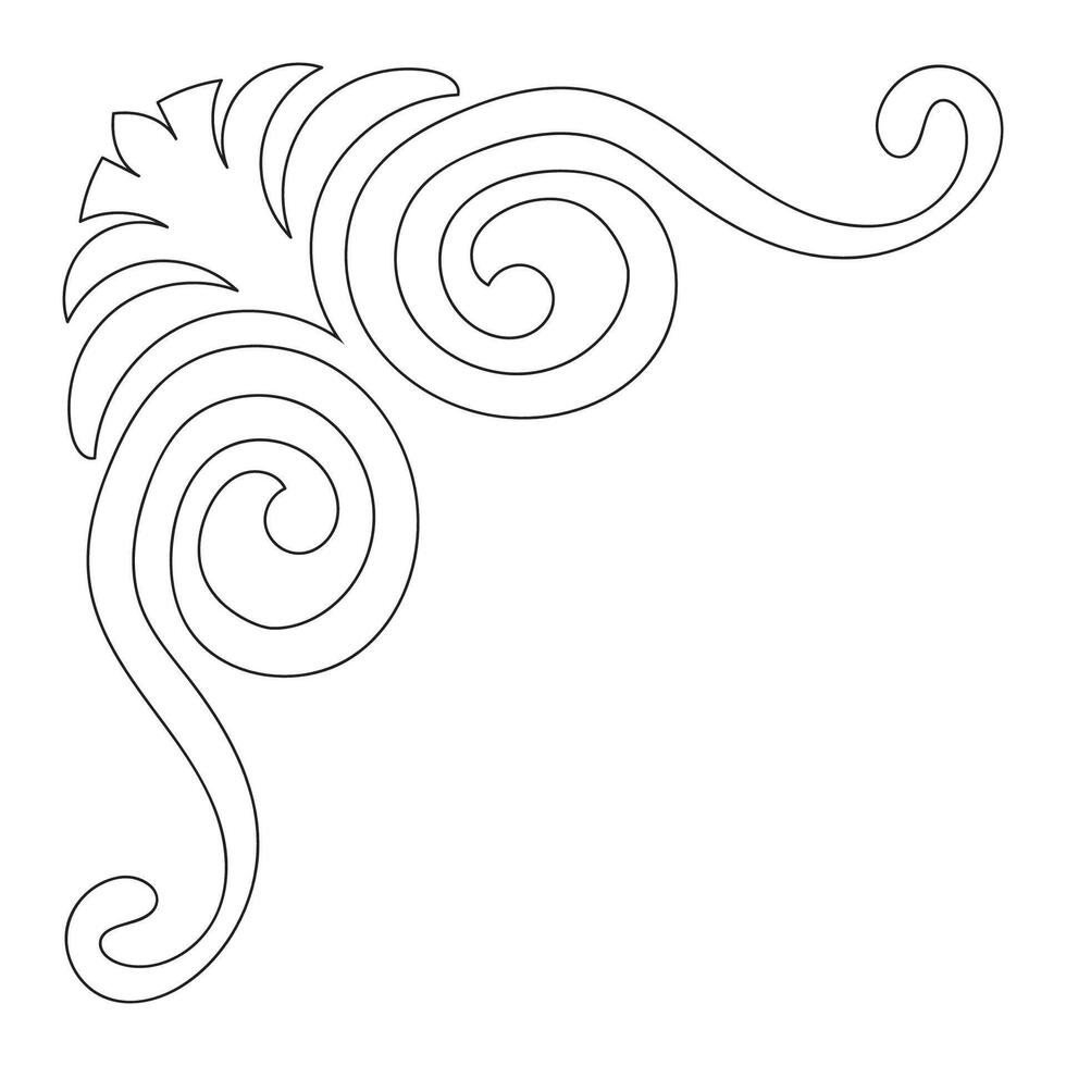 vintage black corner lines Ornate vintage design element with calligraphy swirls, wavy lines, ornate pattern. and paper rolls Frames and banners vector