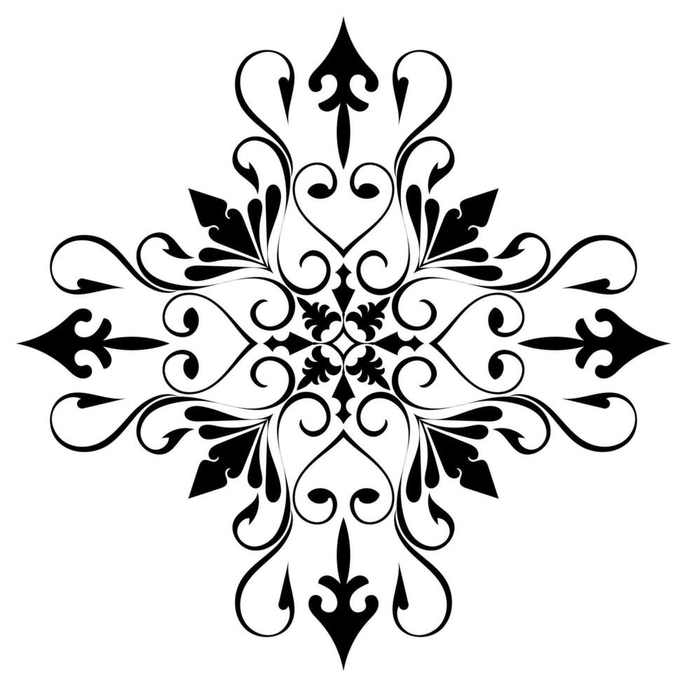 simple abstract mandala pattern Black mandala lines on a white background. vector