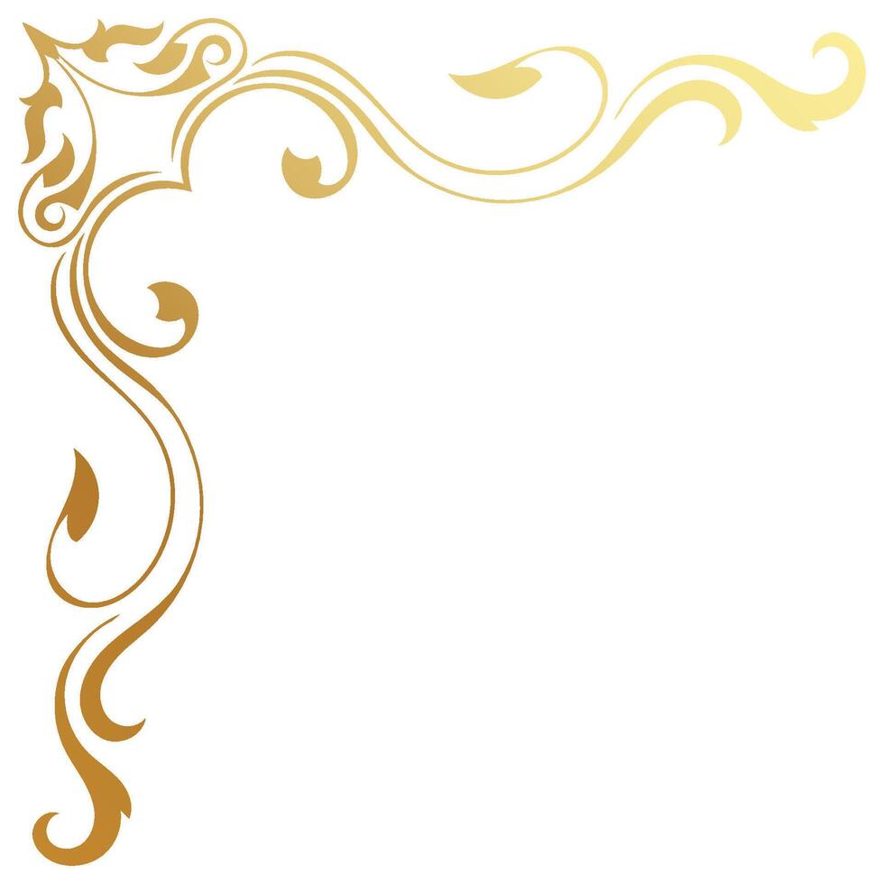 golden vintage corner lines Classic lines on isolated background vector