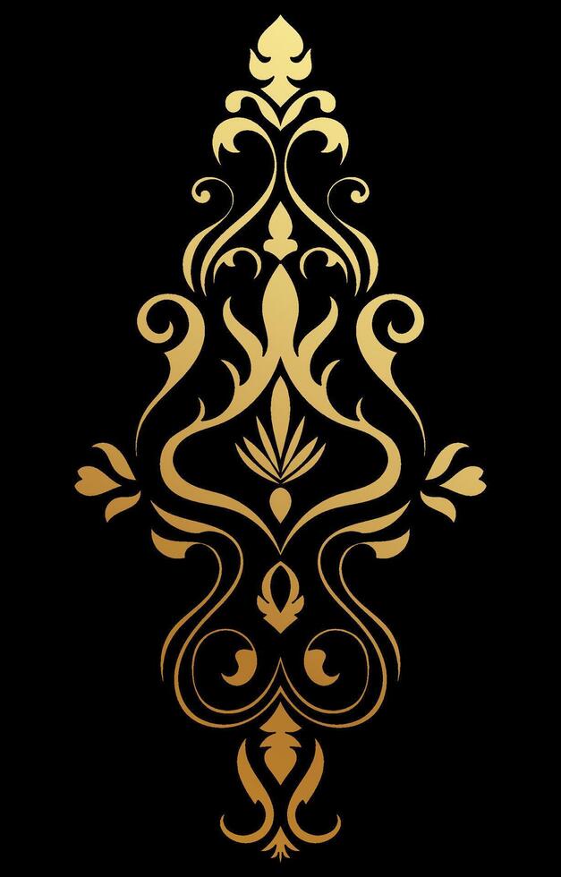 Abstract decorative graphic element, golden, luxury, on isolated background. vector