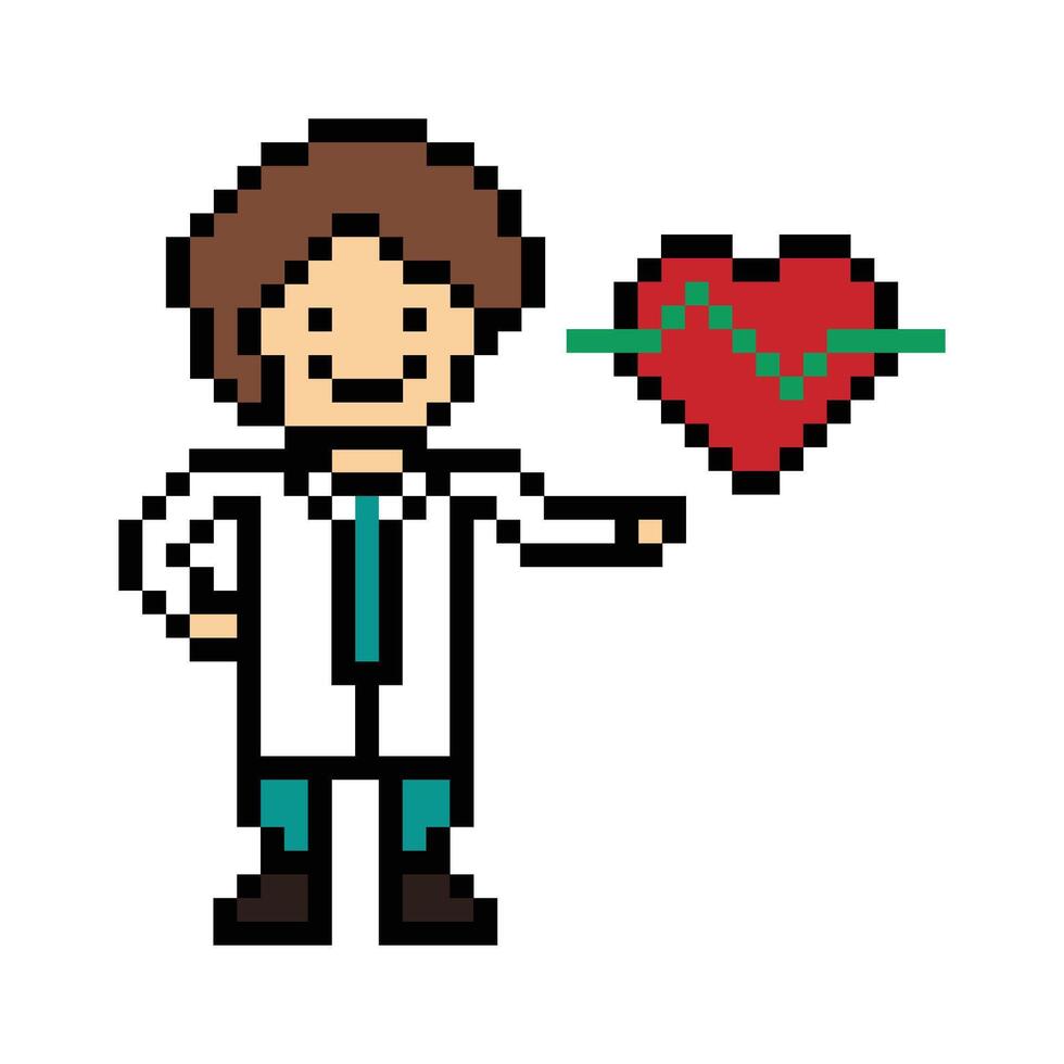 Cartoon man doctor with uniform or scientist happy smile. vector