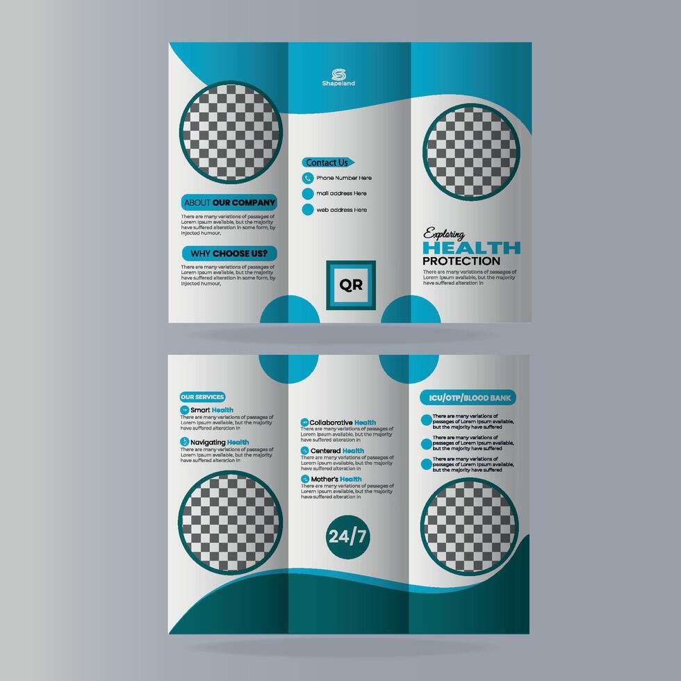 Trifold broshure template vector