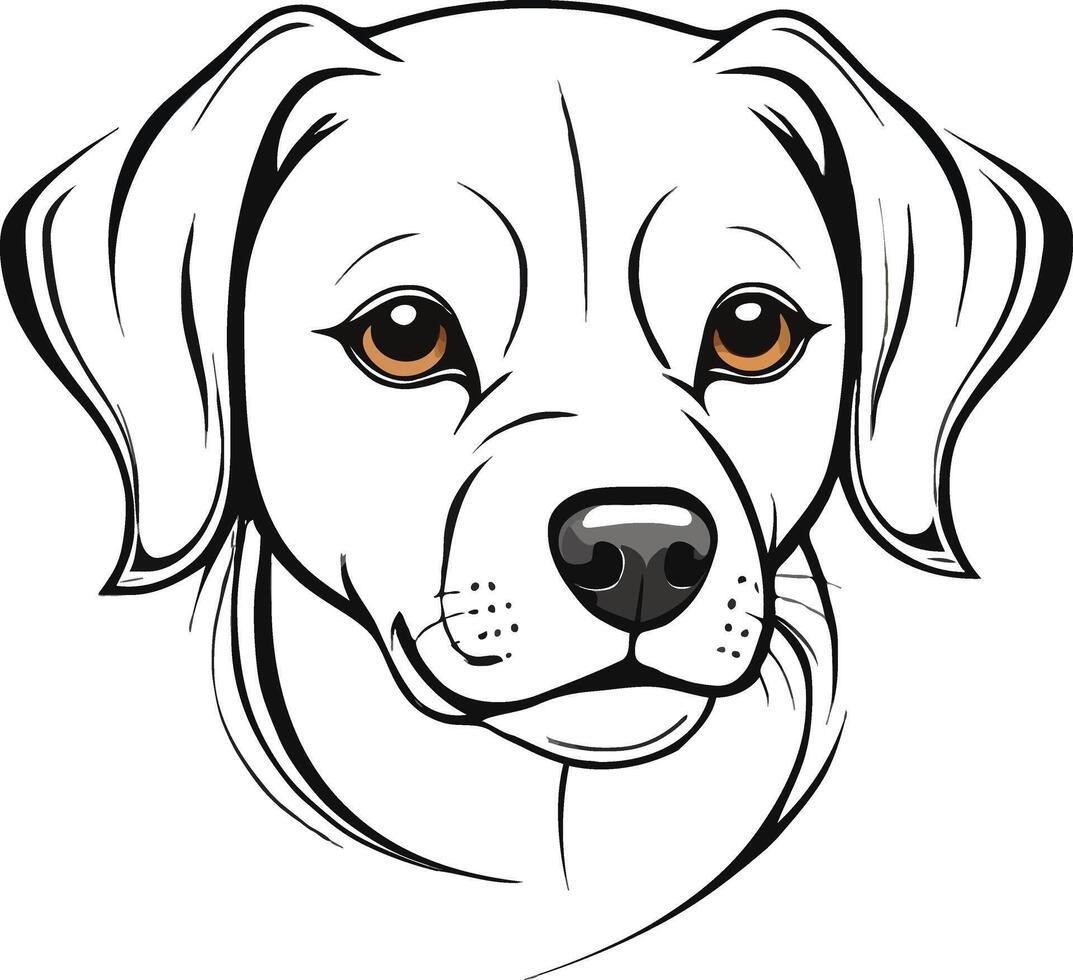 A Striking Silhouette of a Dog's Head Celebrating the Elegance and Intelligence of Mans Best Friend in Timeless Form vector