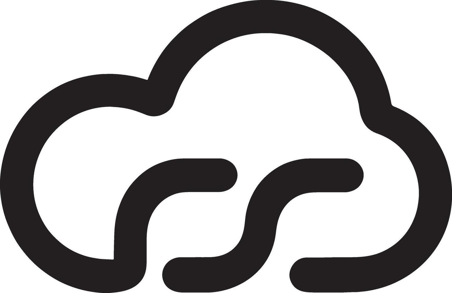 A black and white cloud with the word cloud vector