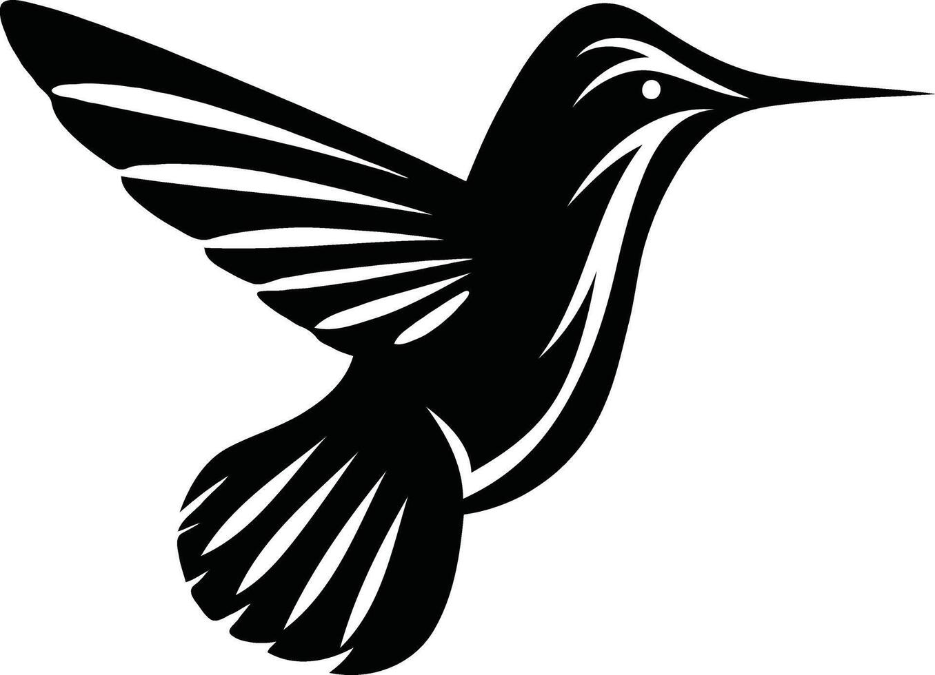 This title captures the elegance and motion of the hummingbird while emphasizing the simplicity of the silhouette. vector