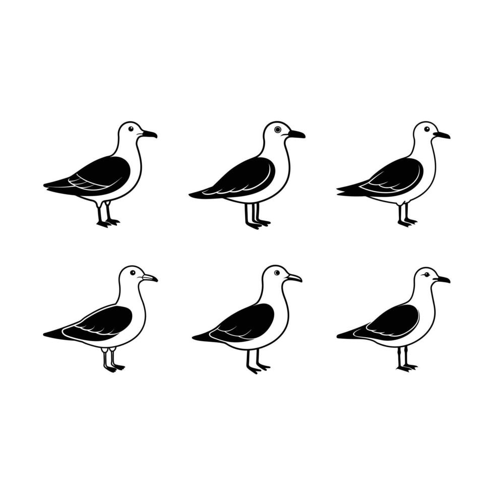 Seagull Bird Line Art Design for Creative Projects vector