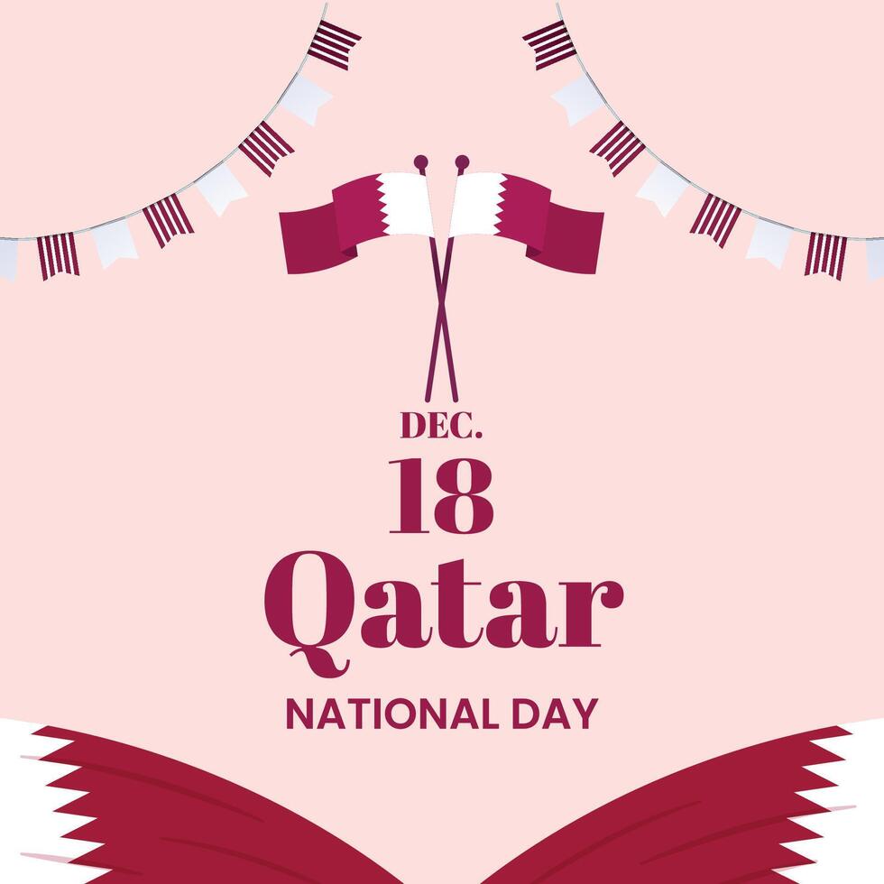 Qatar National Day Template Design Illustration vector