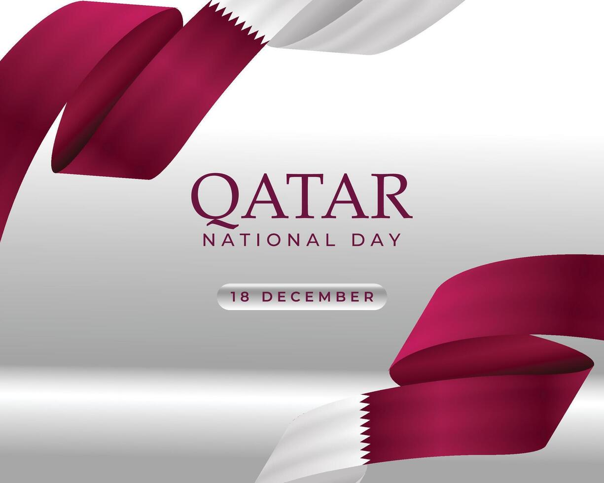 18 December. Qatar National Day background in national flag color theme vector