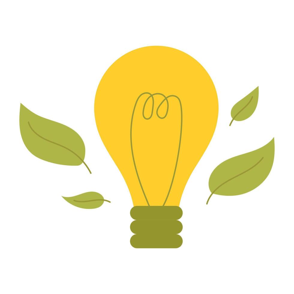Eco light bulb. Take care of nature. illustration. vector