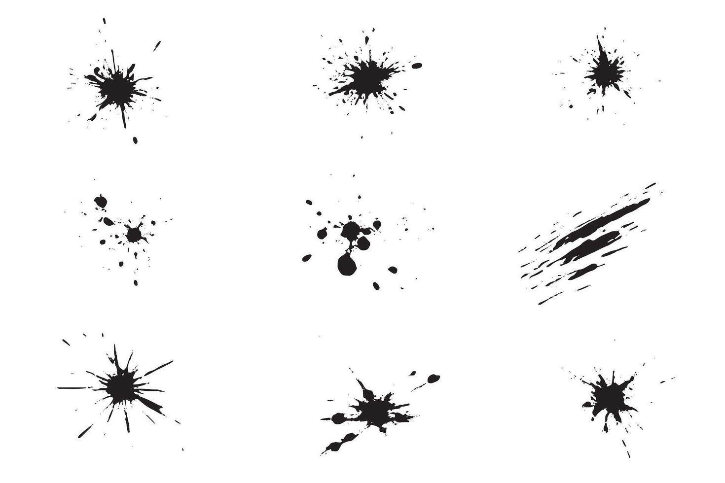 black and white ink splash set design vector