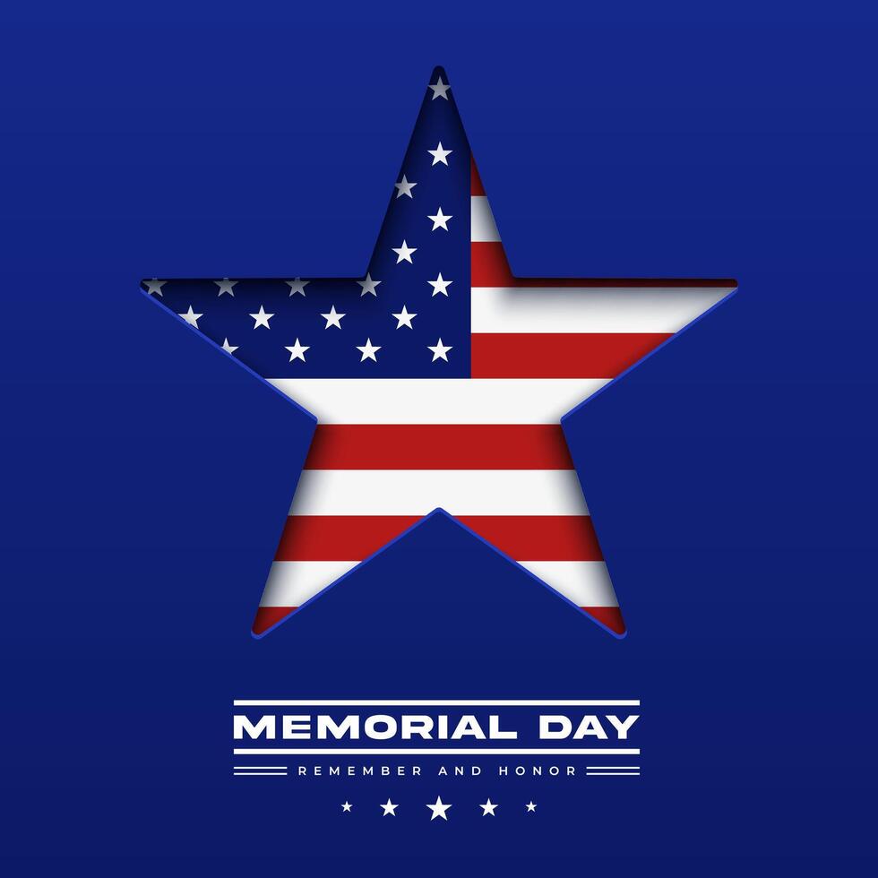 Memorial Day USA greeting Card design. National holiday illustration. vector