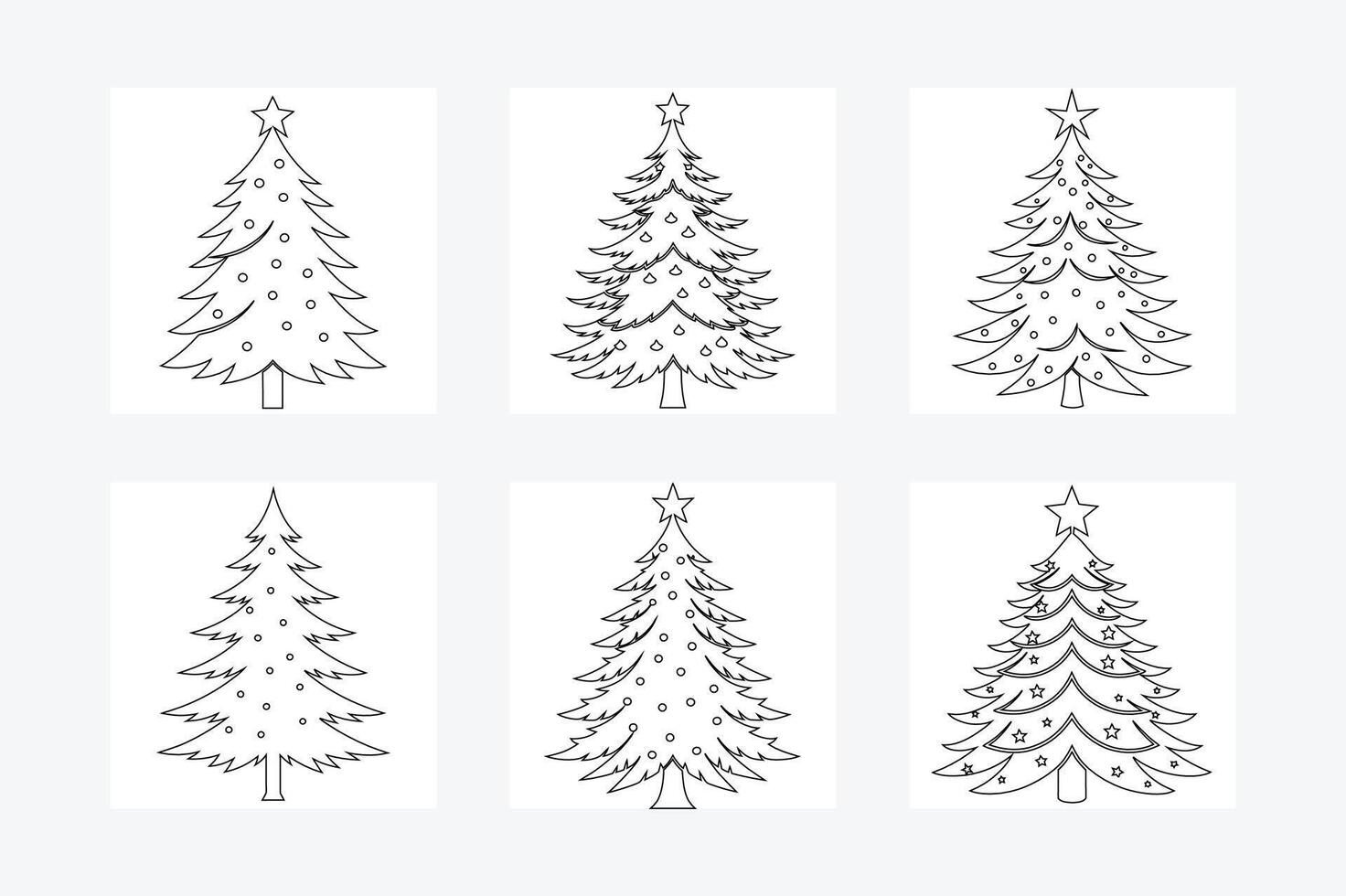 Minimalist Christmas Tree Outline - Single Line Art Illustration vector