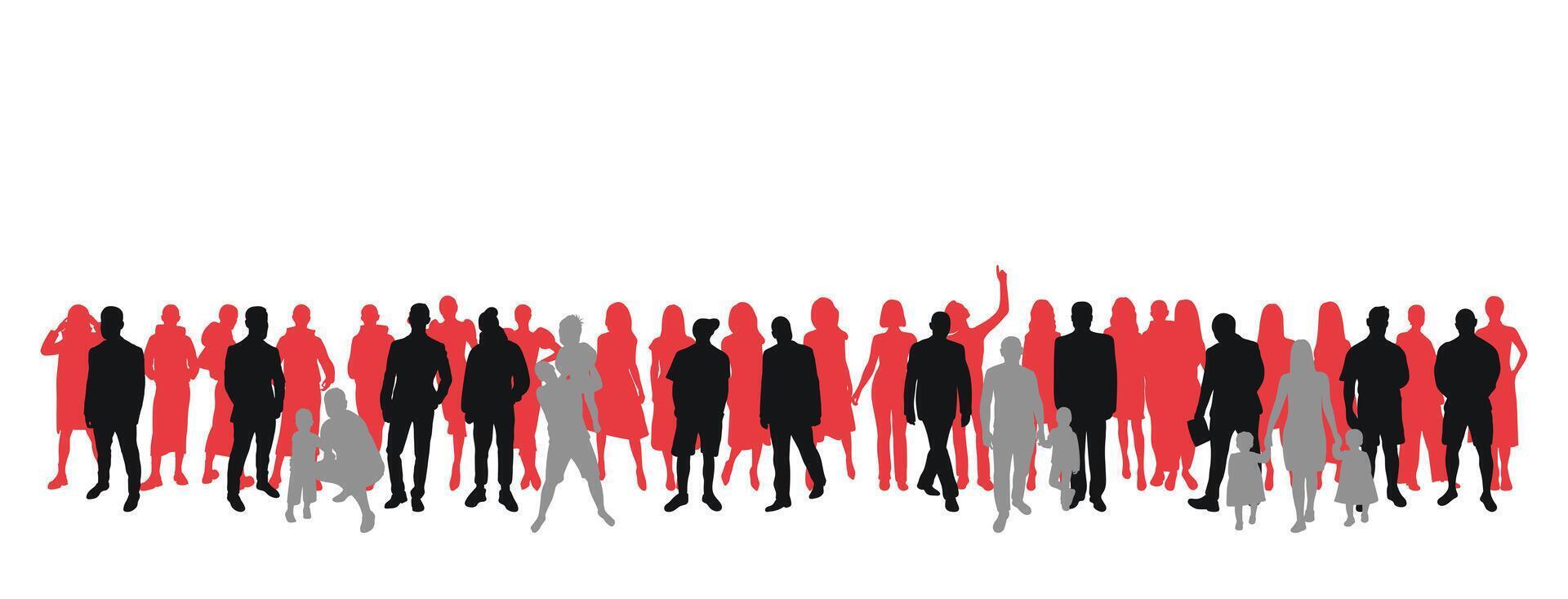 Audience and audience silhouette, spectators, fans vector