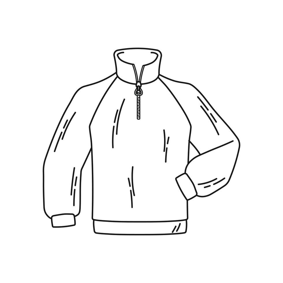 Pullover, sweater, jumper, mens clothing sketch vector
