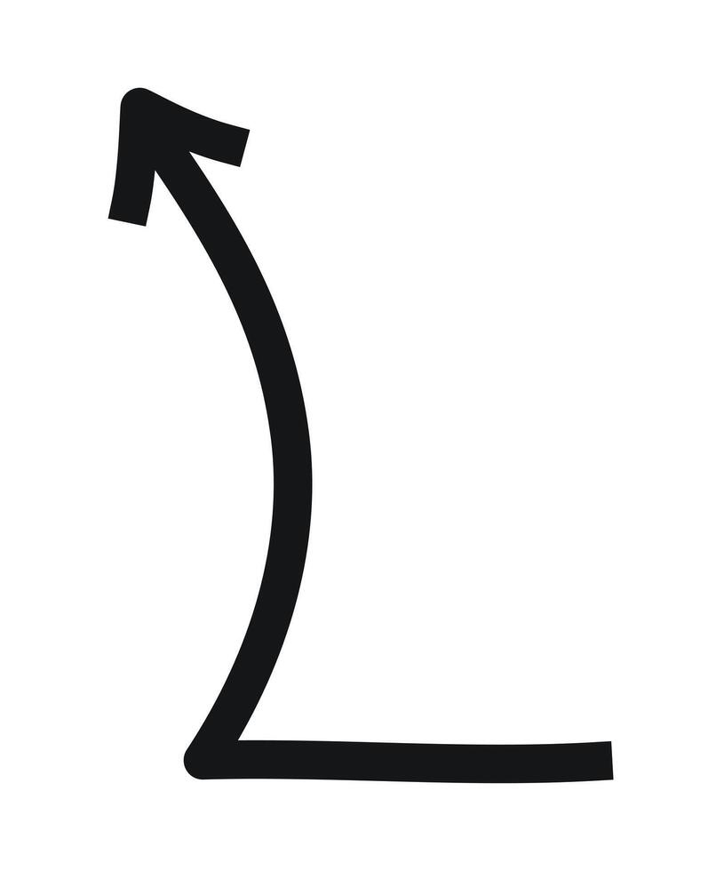 Hand drawn arrow in motion on a white background vector